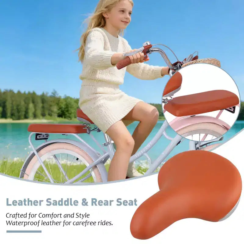 Vélo de croisière de plage NAYSAYE pour filles avec panier avant et cadre en acier robuste pour un trajet confortable en ville, bleu, 58,39 x 24,53 x 36,93