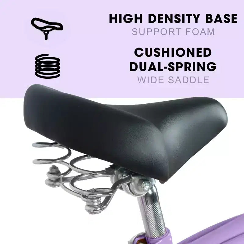 NAYSAYE Vélo de plage Cruiser 7 vitesses, cadre en acier, roues en alliage, freins en V pour hommes femmes loisirs, violet, blanc, 67.8*42.51*28.74