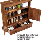 Meuble de salle de bain mural de 24 po, style ferme, avec portes coulissantes - Armoire à pharmacie avec étagère réglable pour salle de bain et buanderie