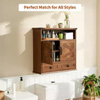 Meuble de salle de bain mural de 24 po, style ferme, avec portes coulissantes - Armoire à pharmacie avec étagère réglable pour salle de bain et buanderie