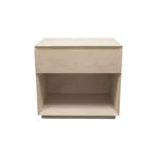 HomeRoots 24 Natural Solid Wood Ribbed Texture One Drawer Nightstand