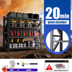 Étagères de garage métalliques robustes réglables, unité d'étagères industrielles, rayonnage de rangement en acier pour entrepôt, noir