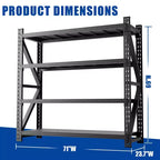 Étagères de garage métalliques robustes réglables, unité d'étagères industrielles, rayonnage de rangement en acier pour entrepôt, noir