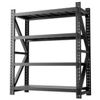 Étagères de garage métalliques robustes réglables, unité d'étagères industrielles, rayonnage de rangement en acier pour entrepôt, noir