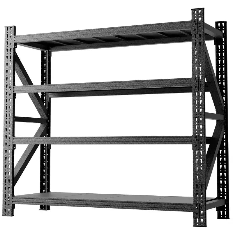 Étagères de garage métalliques robustes réglables, unité d'étagères industrielles, rayonnage de rangement en acier pour entrepôt, noir
