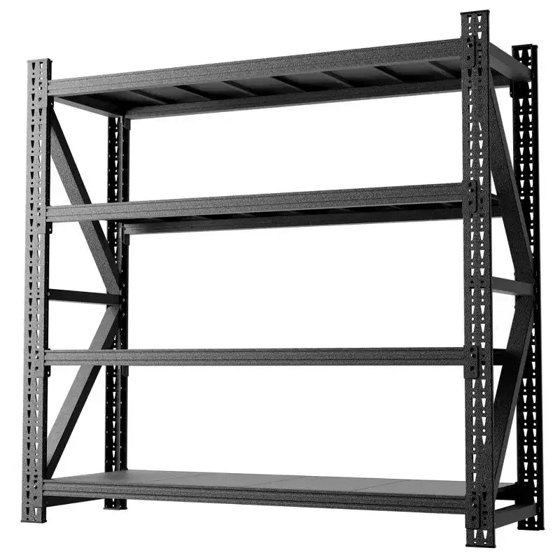 Étagères de garage métalliques robustes réglables, unité d'étagères industrielles, rayonnage de rangement en acier pour entrepôt, noir
