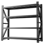 Étagères de garage métalliques robustes réglables, unité d'étagères industrielles, rayonnage de rangement en acier pour entrepôt, noir