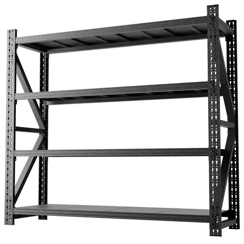 Étagères de garage métalliques robustes réglables, unité d'étagères industrielles, rayonnage de rangement en acier pour entrepôt, noir
