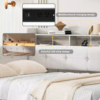 Lit de repos rembourré Hill GDFStudio avec pouf de rangement, étagères et lit gigogne