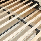 Cadre de lit de repos rembourré pleine grandeur avec dossier et accoudoirs, lit d'angle moderne en forme de L pour chambre à coucher et salon