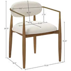 Chaises de salle à manger Riccio de Meridian Furniture avec accoudoirs et revêtement en tissu haute performance (lot de 2)
