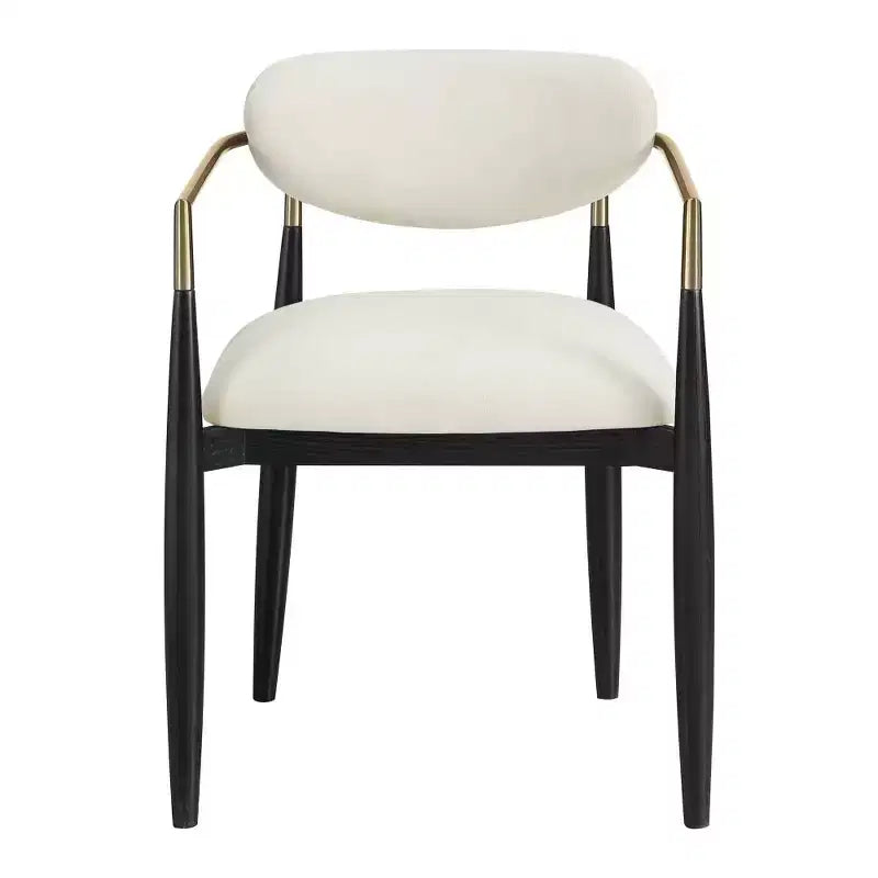 Chaises de salle à manger Riccio de Meridian Furniture avec accoudoirs et revêtement en tissu haute performance (lot de 2)