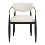 Chaises de salle à manger Riccio de Meridian Furniture avec accoudoirs et revêtement en tissu haute performance (lot de 2)