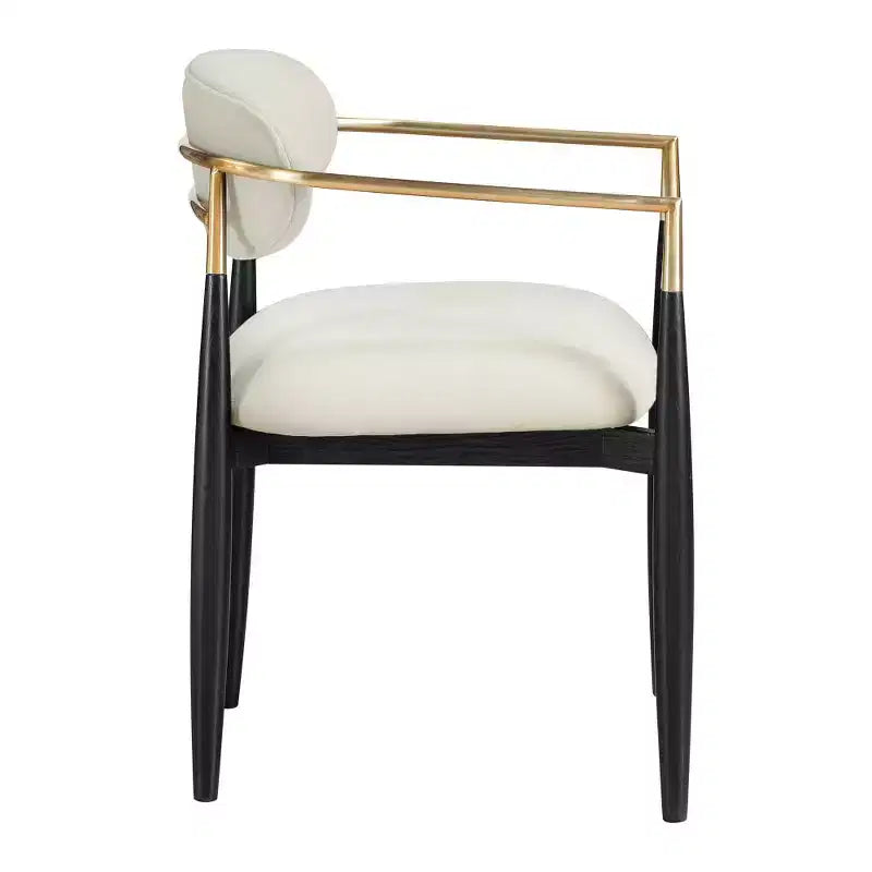 Chaises de salle à manger Riccio de Meridian Furniture avec accoudoirs et revêtement en tissu haute performance (lot de 2)