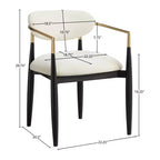 Chaises de salle à manger Riccio de Meridian Furniture avec accoudoirs et revêtement en tissu haute performance (lot de 2)