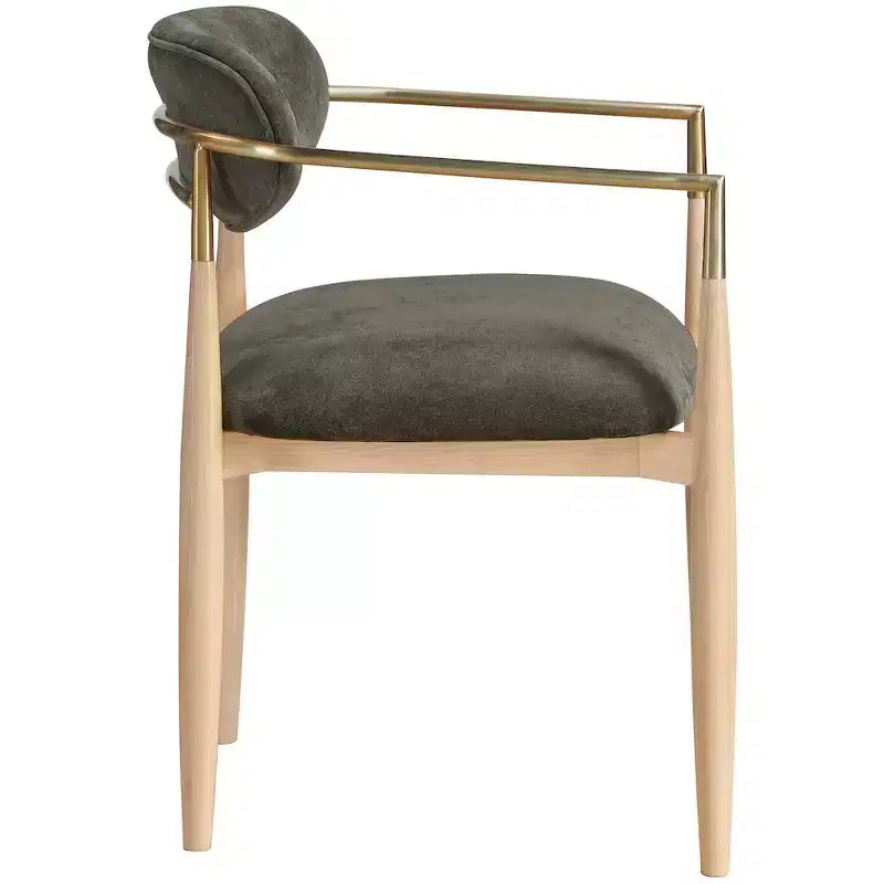Chaises de salle à manger Riccio de Meridian Furniture avec accoudoirs et revêtement en tissu haute performance (lot de 2)
