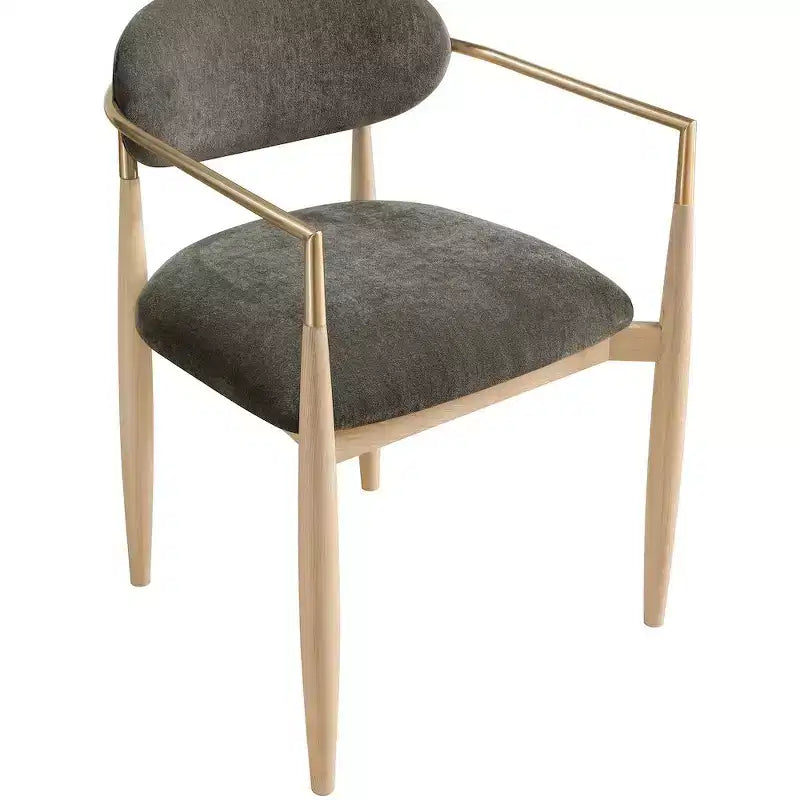 Chaises de salle à manger Riccio de Meridian Furniture avec accoudoirs et revêtement en tissu haute performance (lot de 2)