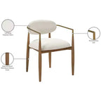 Chaises de salle à manger Riccio de Meridian Furniture avec accoudoirs et revêtement en tissu haute performance (lot de 2)