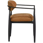 Chaises de salle à manger Riccio de Meridian Furniture avec accoudoirs et revêtement en tissu haute performance (lot de 2)