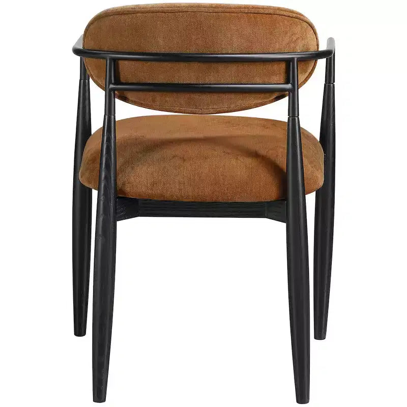 Chaises de salle à manger Riccio de Meridian Furniture avec accoudoirs et revêtement en tissu haute performance (lot de 2)