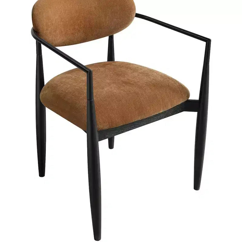 Chaises de salle à manger Riccio de Meridian Furniture avec accoudoirs et revêtement en tissu haute performance (lot de 2)