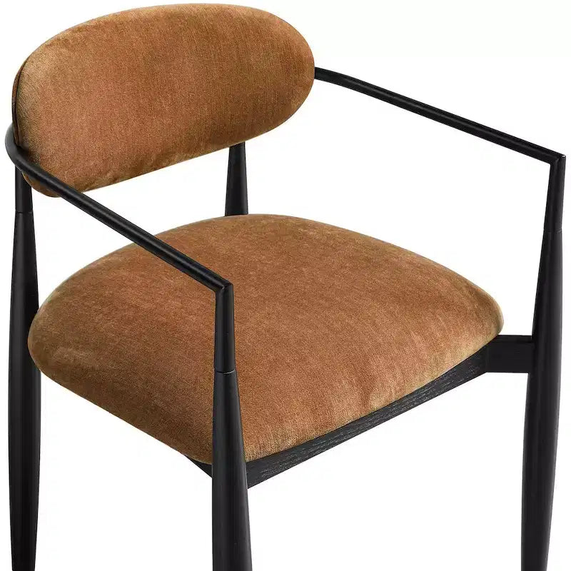 Chaises de salle à manger Riccio de Meridian Furniture avec accoudoirs et revêtement en tissu haute performance (lot de 2)