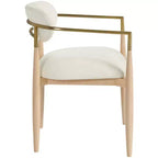 Chaises de salle à manger Riccio de Meridian Furniture avec accoudoirs et revêtement en tissu haute performance (lot de 2)