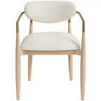 Chaises de salle à manger Riccio de Meridian Furniture avec accoudoirs et revêtement en tissu haute performance (lot de 2)