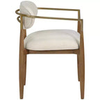 Chaises de salle à manger Riccio de Meridian Furniture avec accoudoirs et revêtement en tissu haute performance (lot de 2)