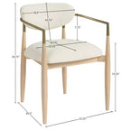Chaises de salle à manger Riccio de Meridian Furniture avec accoudoirs et revêtement en tissu haute performance (lot de 2)