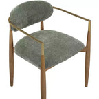 Chaises de salle à manger Riccio de Meridian Furniture avec accoudoirs et revêtement en tissu haute performance (lot de 2)