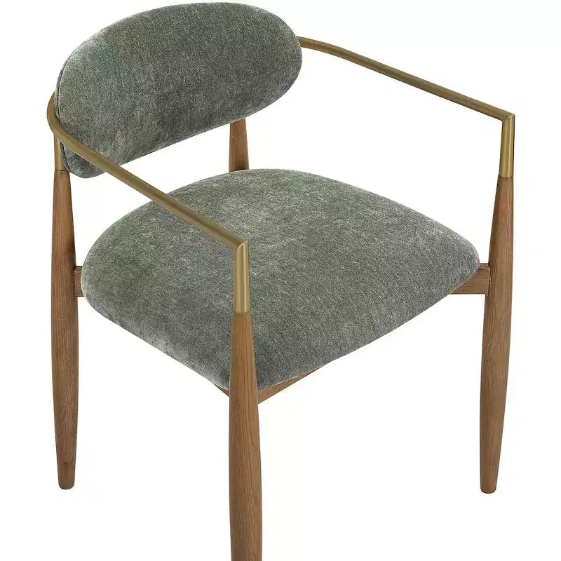 Chaises de salle à manger Riccio de Meridian Furniture avec accoudoirs et revêtement en tissu haute performance (lot de 2)