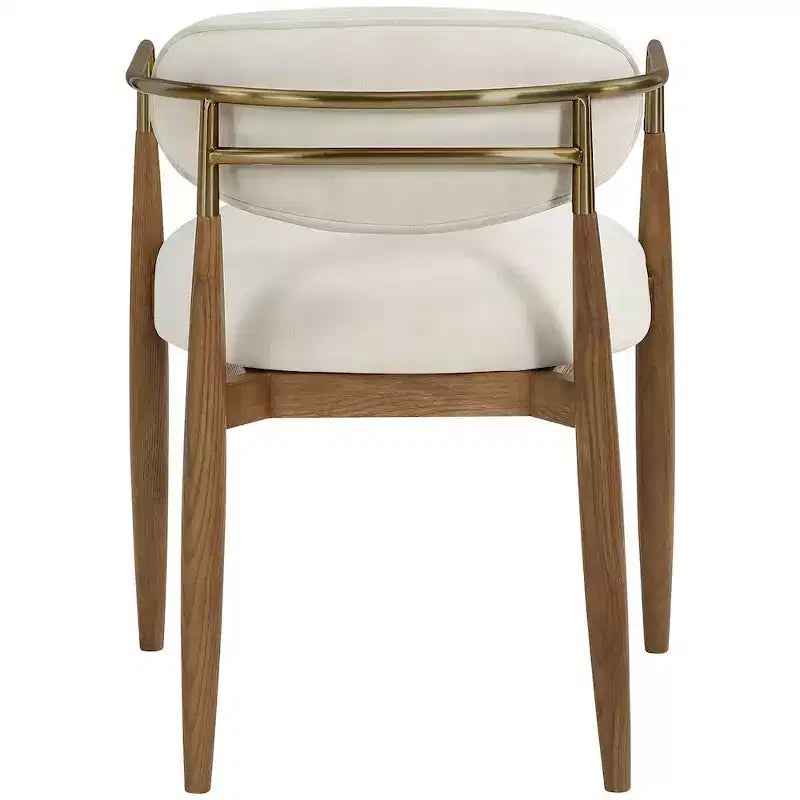 Chaises de salle à manger Riccio de Meridian Furniture avec accoudoirs et revêtement en tissu haute performance (lot de 2)