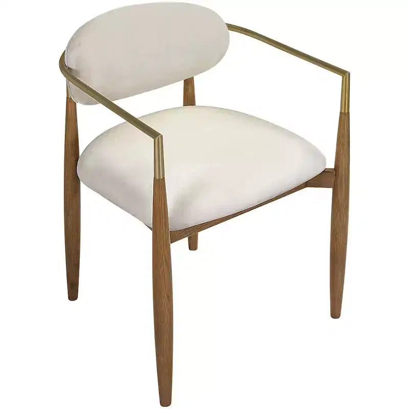 Chaises de salle à manger Riccio de Meridian Furniture avec accoudoirs et revêtement en tissu haute performance (lot de 2)