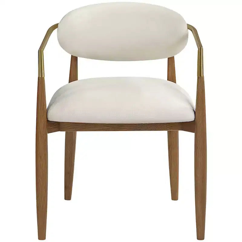 Chaises de salle à manger Riccio de Meridian Furniture avec accoudoirs et revêtement en tissu haute performance (lot de 2)