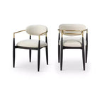 Chaises de salle à manger Riccio de Meridian Furniture avec accoudoirs et revêtement en tissu haute performance (lot de 2)