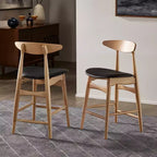 Ensemble de salle à manger Cortland en chêne naturel style mi-siècle, hauteur comptoir, largeur 160 cm - iNSPIRE Q