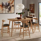 Ensemble de salle à manger Cortland en chêne naturel style mi-siècle, hauteur comptoir, largeur 160 cm - iNSPIRE Q