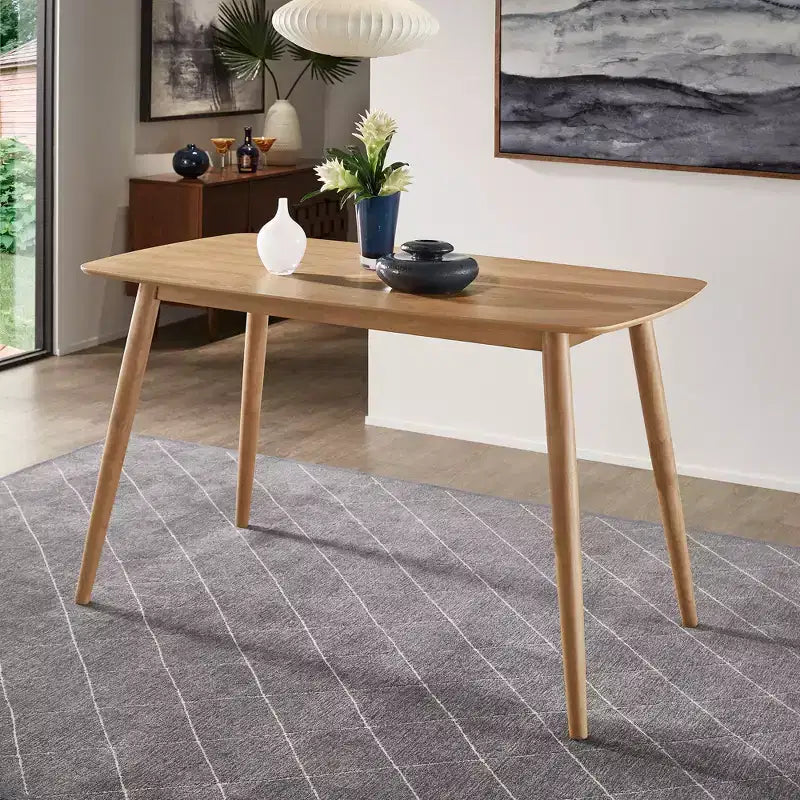 Ensemble de salle à manger Cortland en chêne naturel style mi-siècle, hauteur comptoir, largeur 160 cm - iNSPIRE Q