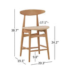 Ensemble de salle à manger Cortland en chêne naturel style mi-siècle, hauteur comptoir, largeur 160 cm - iNSPIRE Q