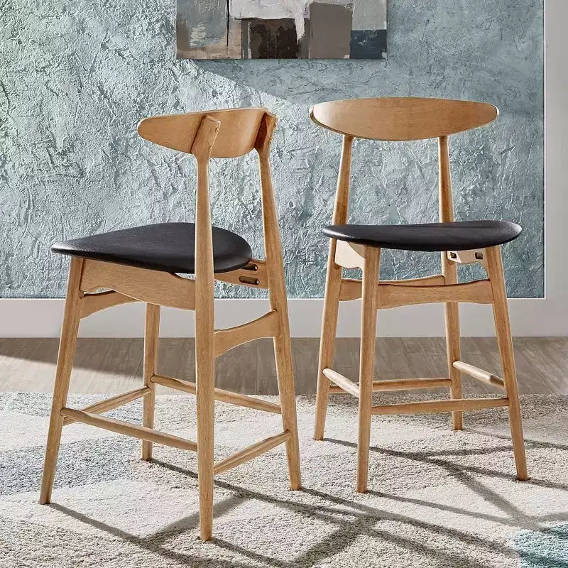 Ensemble de salle à manger Cortland en chêne naturel style mi-siècle, hauteur comptoir, largeur 160 cm - iNSPIRE Q