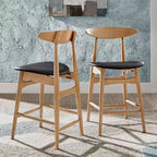 Ensemble de salle à manger Cortland en chêne naturel style mi-siècle, hauteur comptoir, largeur 160 cm - iNSPIRE Q