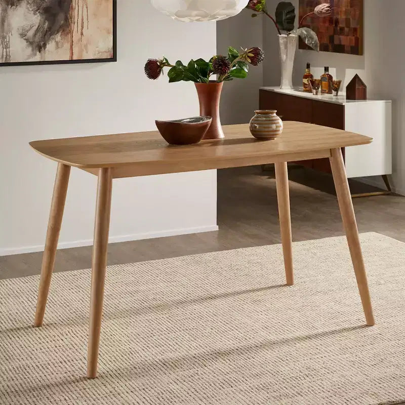 Ensemble de salle à manger Cortland en chêne naturel style mi-siècle, hauteur comptoir, largeur 160 cm - iNSPIRE Q