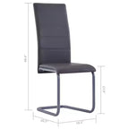 vidaXL Chaises de salle à manger, 4 pcs, gris, similicuir et acier, standard