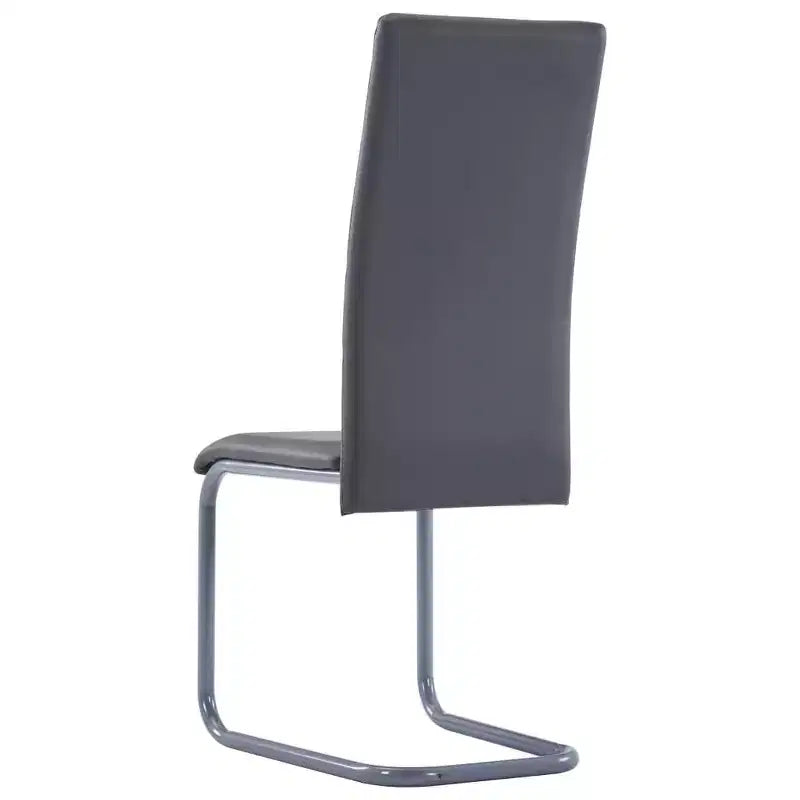 vidaXL Chaises de salle à manger, 4 pcs, gris, similicuir et acier, standard