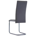 vidaXL Chaises de salle à manger, 4 pcs, gris, similicuir et acier, standard