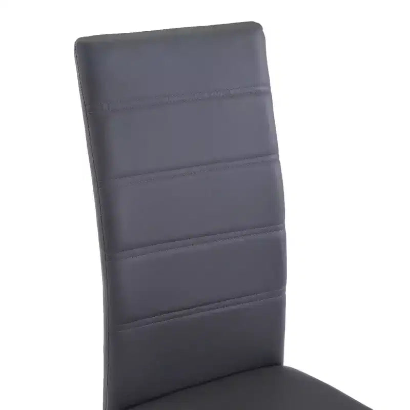 vidaXL Chaises de salle à manger, 4 pcs, gris, similicuir et acier, standard