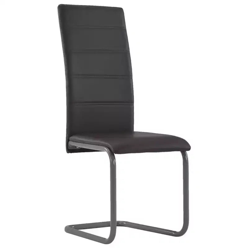vidaXL Chaises de salle à manger, 4 pcs, gris, similicuir et acier, standard