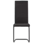 vidaXL Chaises de salle à manger, 4 pcs, gris, similicuir et acier, standard