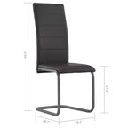 vidaXL Chaises de salle à manger, 4 pcs, gris, similicuir et acier, standard